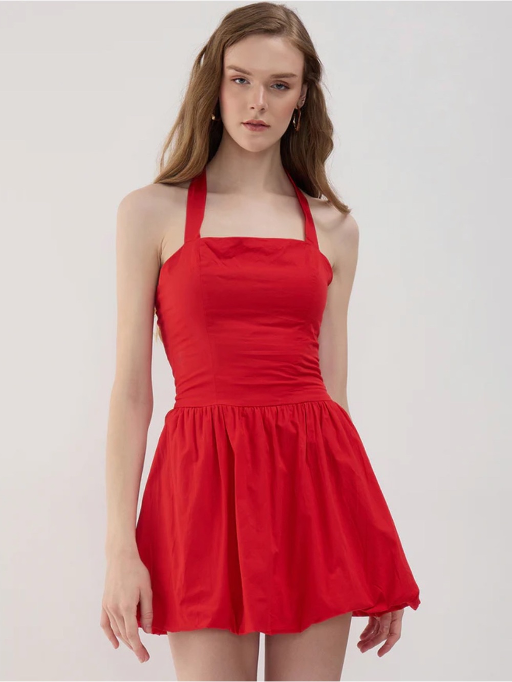 Red bubble mini dress
